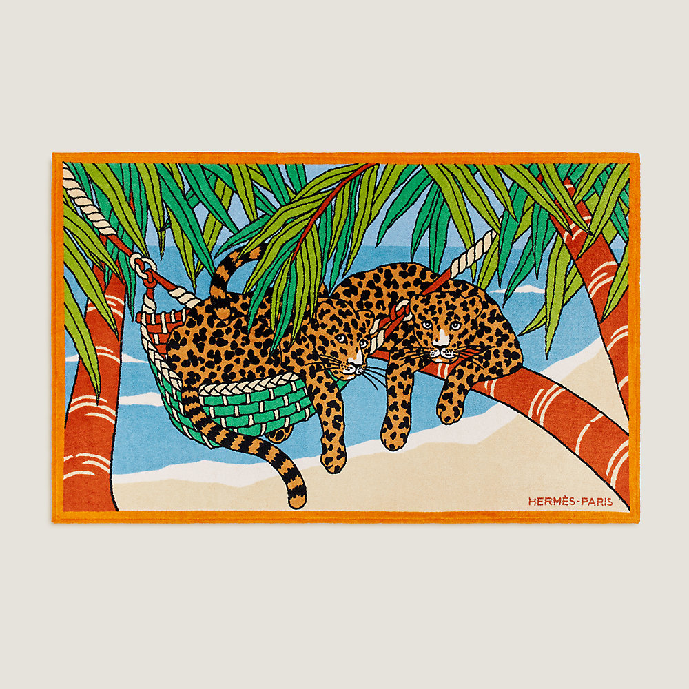 Hermès outlet Strandlaken - Handtuch aus Baumwolle mit Leopard Motiv